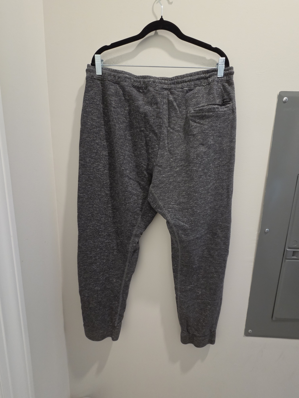 Men's Dark Gray Fleece Jogger Sweatpants with Drawstring - Picture 5 of 6